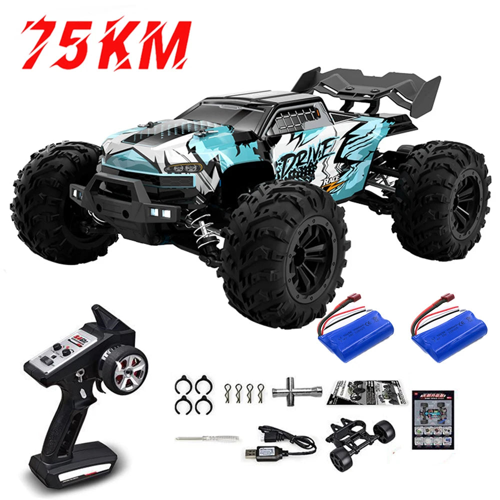 1:16 75KM/H or 50KM/H 4WD RC Car with LED Remote Control Cars High Speed Drift Monster Truck for Kids Vs Wltoys 144001 Toys DISHUO Official Store