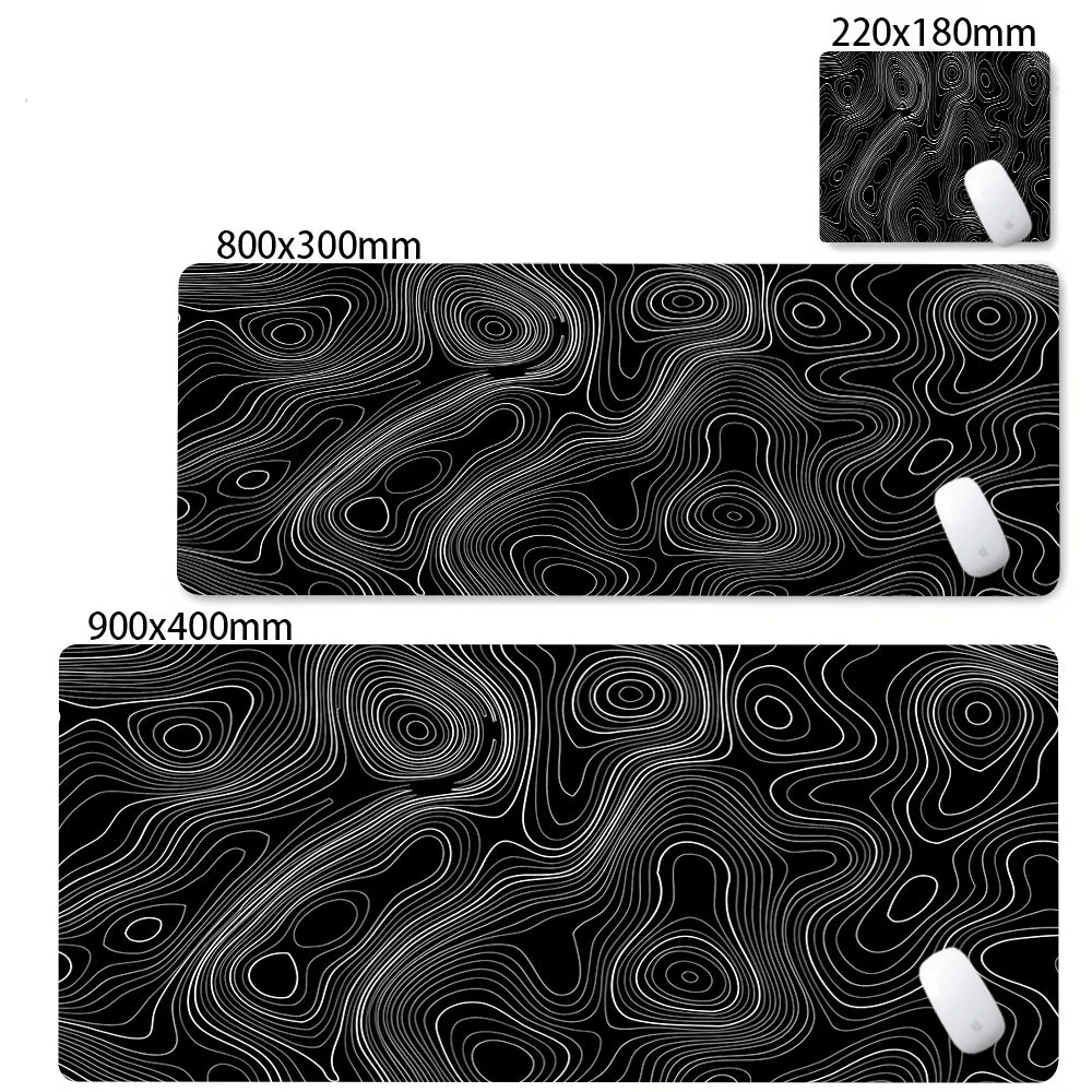 XXL Desk Mat Black And White Strata Liquid Mousepad Large Abstract Mouse Pad Gaming Deskmat With Lockedge Office Non-slip Carpet Admisitr Gaming Mouse Pad Store