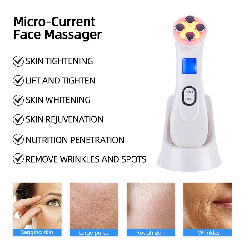 LESEN Face Lifting Electroporation Radio Frequency Massager Led Photon Rejuvenation Anti Aging Ems Beauty Skin Care Tool Tighten LESEN Tech Store