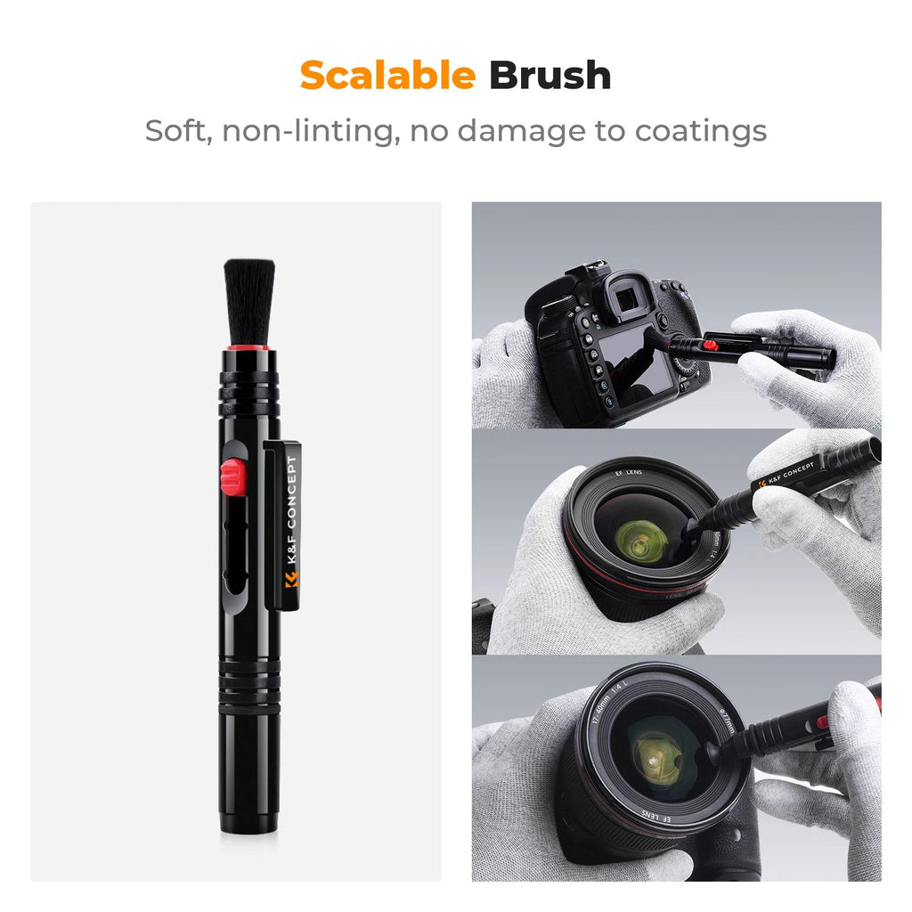 K&F Concept 1pc 3pcs Soft Brush Lens Cleaning Pen For DSLR Cameras And Electronic Screen Cleaner Keyboard Cleaning Tool ST DIGITAL Store