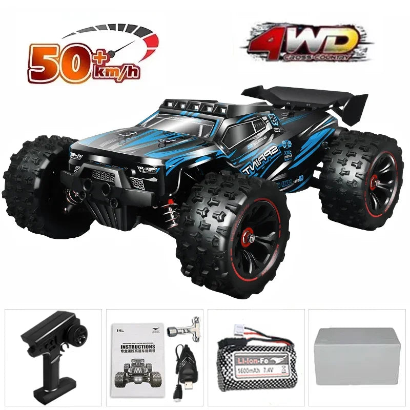 1:16 85KM/H Or 50KM/H 4WD RC Car With LED Remote Control Cars High Speed Drift Monster 4x4 Truck for Kids vs Wltoys 124017 Toys BAOEN Official Store