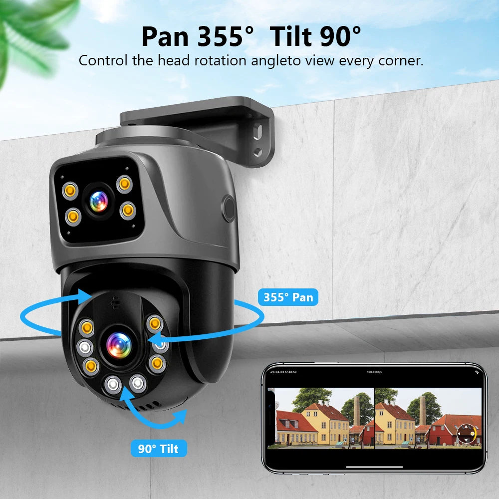 Movols 6MP XMEYE POE Surveillance System Dual Lens PTZ Two Way Audio POE Security Camera System 16CH NVR Video Surveillance Kit Movols Guard your home Official Store