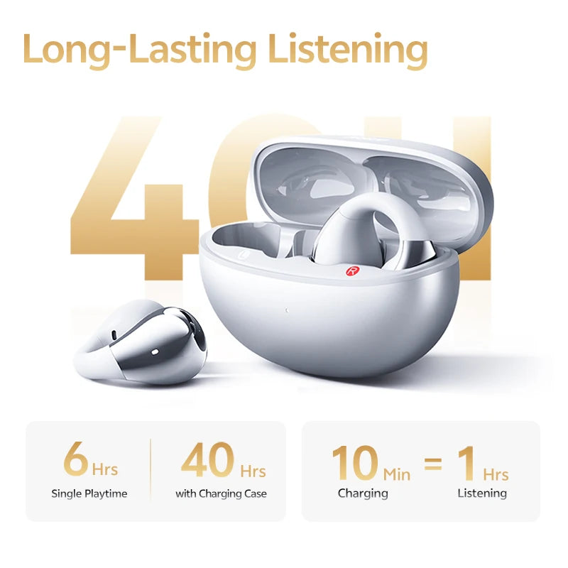 QCY Crossky C30S Clip-On Wireless Earphones Hi-Res LDAC Headphones Bluetooth 6.0 Dual-Magnet Driver Headsets 40H Sports Earbud QCY Factory Store