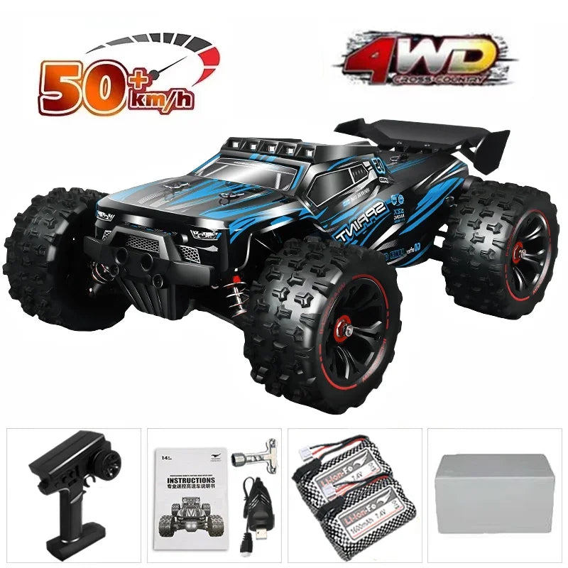 1:16 85KM/H Or 50KM/H 4WD RC Car With LED Remote Control Cars High Speed Drift Monster 4x4 Truck for Kids vs Wltoys 124017 Toys BAOEN Official Store