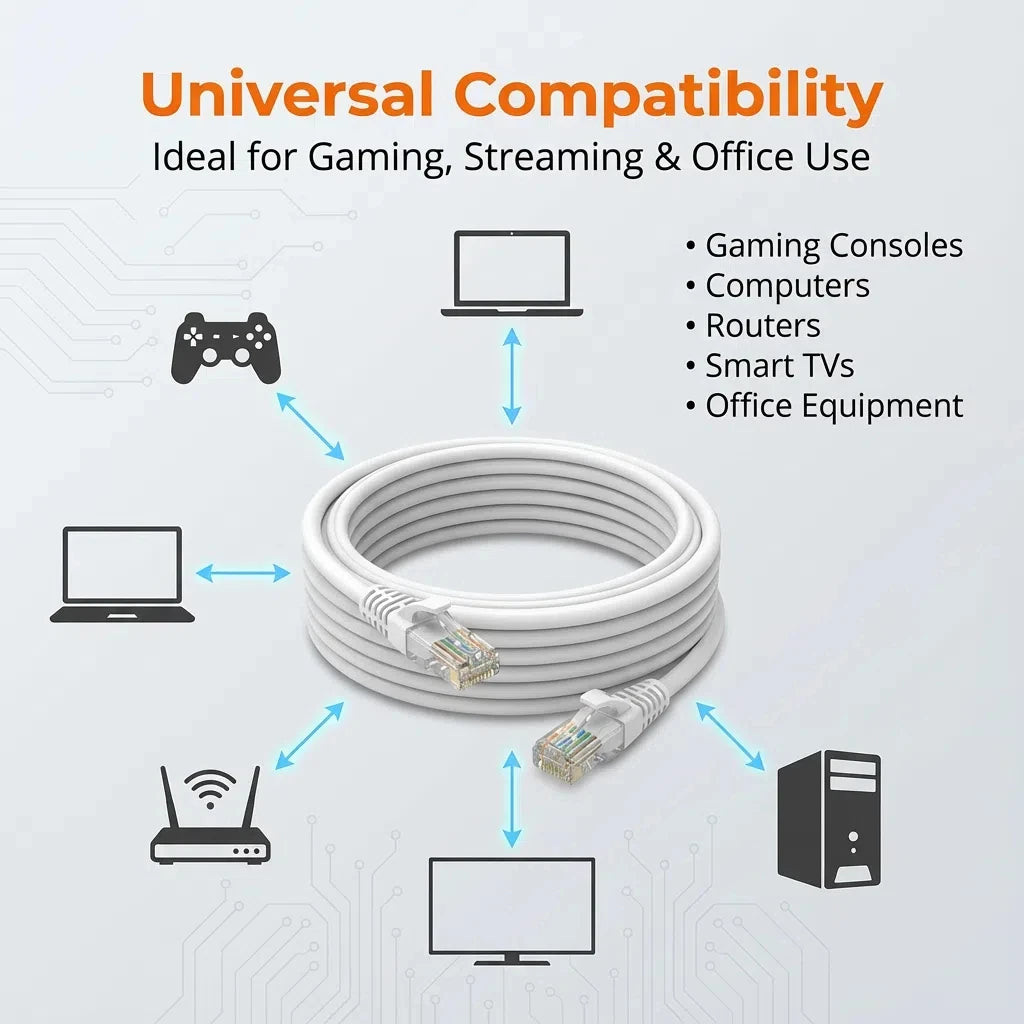 0.5/1/2/3/5/10/15/20/30/50M Cat6 Ethernet Cable RJ45 UTP 1000Mbps Network Cord LAN Wire Internet Lead Cord Router Computer Cable AetherCables Store