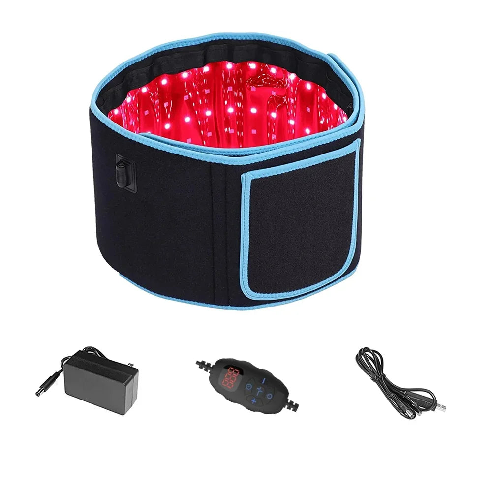 Red ＆Infrared LED Light Therapy Belt 850nm 660nm Back Pain Relief Wrap Burn Fat Wrap Slimming Machine Waist Heat Pad Full Body ZongKung Healthy Life Store