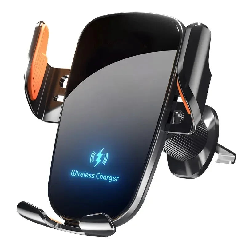 UYUXIO Wireless Car Charger Fast Charge Manual Clamping Air Vent Car Phone Holder for Samsung Android Phones iPhone 16 15 14 13 UYUXIO PSU Store Store