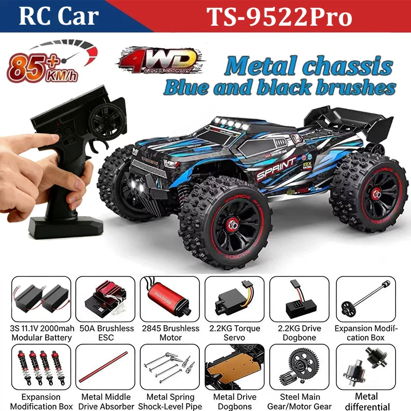 WLtoys 9522 PRO 85KM/H High-speed RC Car Brushless 4WD Drive Off-road Drift 1:16 Professional Racing Car 9522 50KM/H Boy's Toy Gangbi Official Store