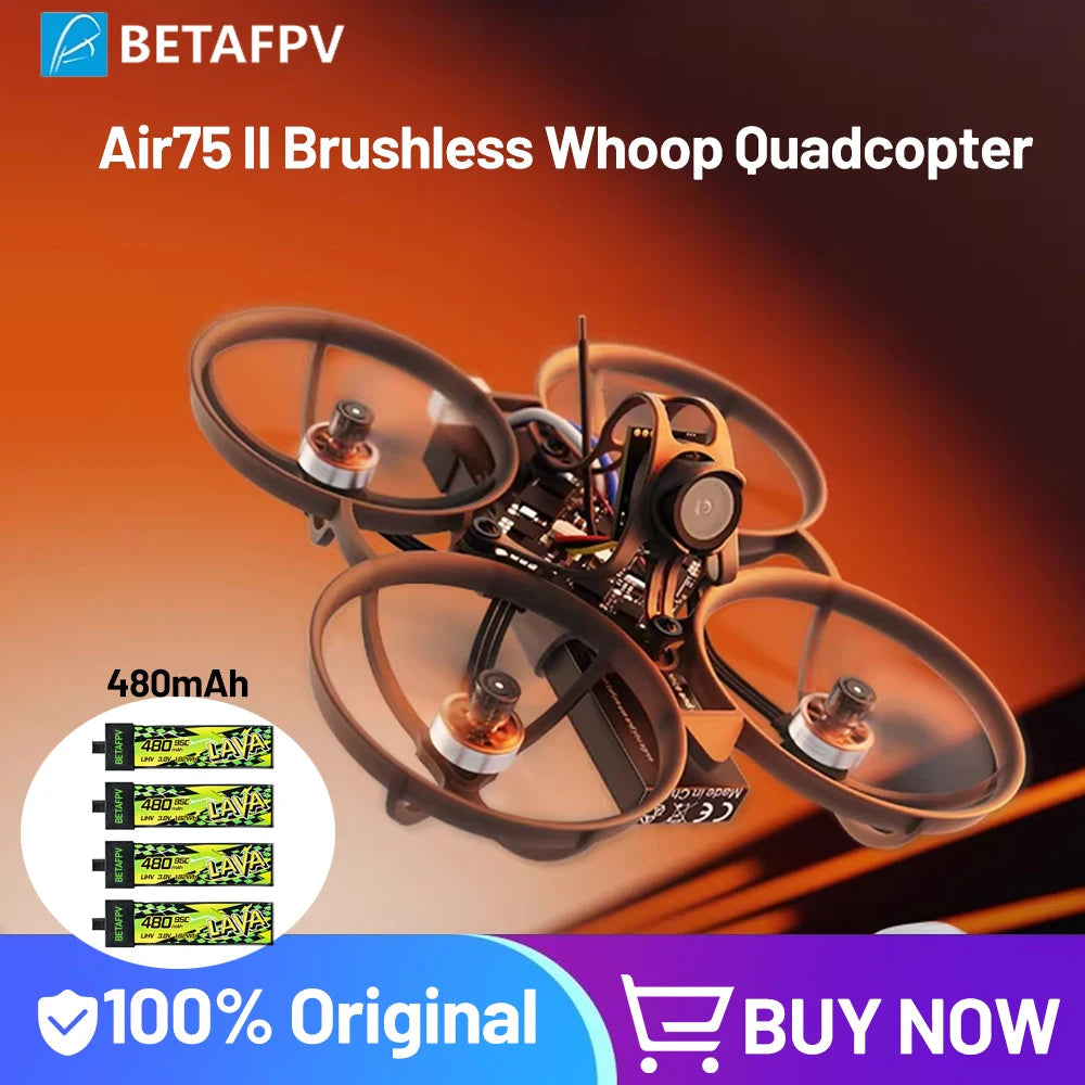 BETAFPV Air75II Brushless Whoop Quadcopter Racing Freestyle Drone ELRS 2.4G Matrix 1S 5IN1 II FC 5.8G 25mw~400mw VTX C03 Camera Wonderful Toyhouse Store