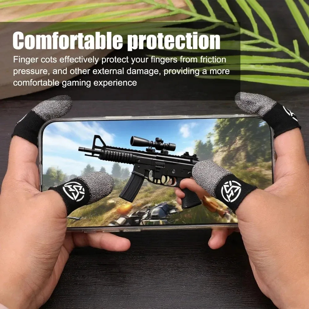 Sweat-Proof Game Gloves Luminous Finger Sleeve Breathable Finger Cots Cover Sensitive Mobile Touch Glove for PUBG Phone Games Exploring 3C Store