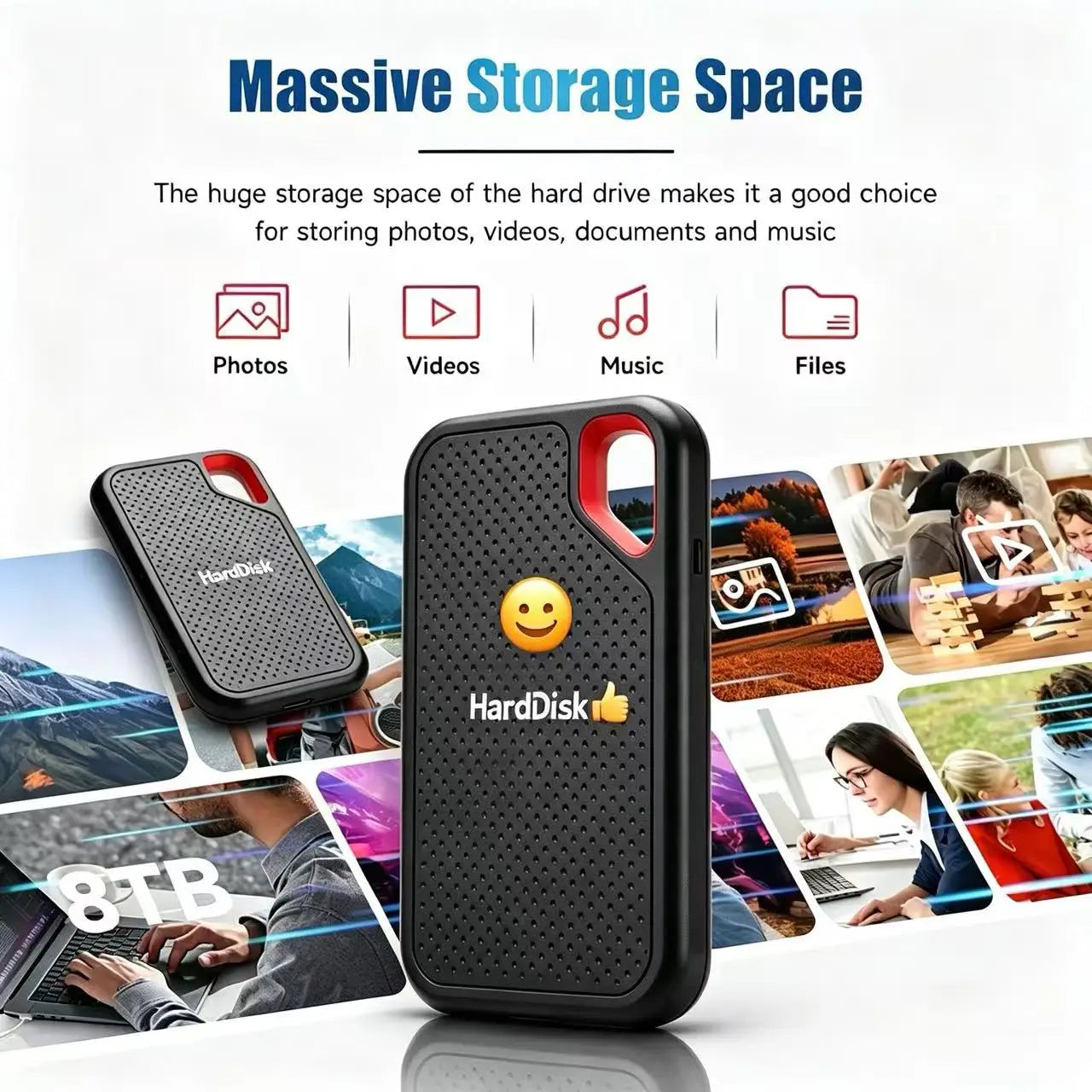 128TBPortable External SSD USB3.2 Type C High Speed Solid State Drive Lightweight Compact Design Perfect For Daily File Backup S Shop1105523463 Store