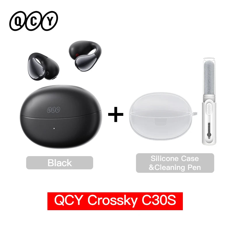 QCY Crossky C30S Clip-On Wireless Earphones Hi-Res LDAC Headphones Bluetooth 6.0 Dual-Magnet Driver Headsets 40H Sports Earbud QCY Factory Store
