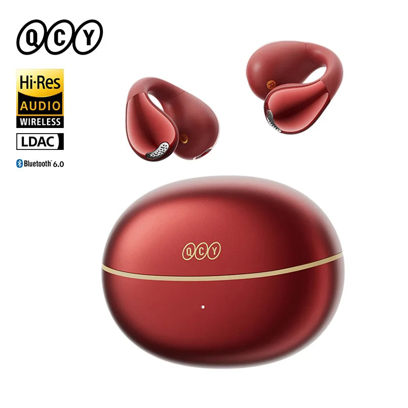 QCY Crossky C30S Clip-On Wireless Earphones Hi-Res LDAC Headphones Bluetooth 6.0 Dual-Magnet Driver Headsets 40H Sports Earbud QCY Factory Store