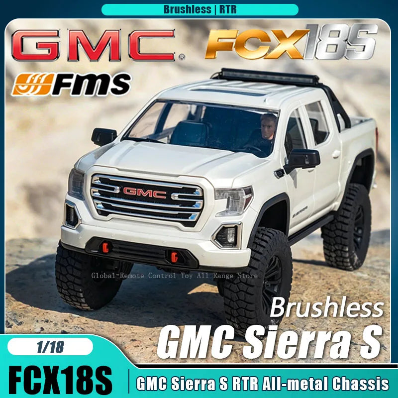FMS 1:18 FCX18S GMC Sierra S Rc Car Brushless 4WD High Speed Off-road Vehicle All-metal Chassis RTR FMS FCX18-S Toys Gifts Global Remote Control Toy All Range Store