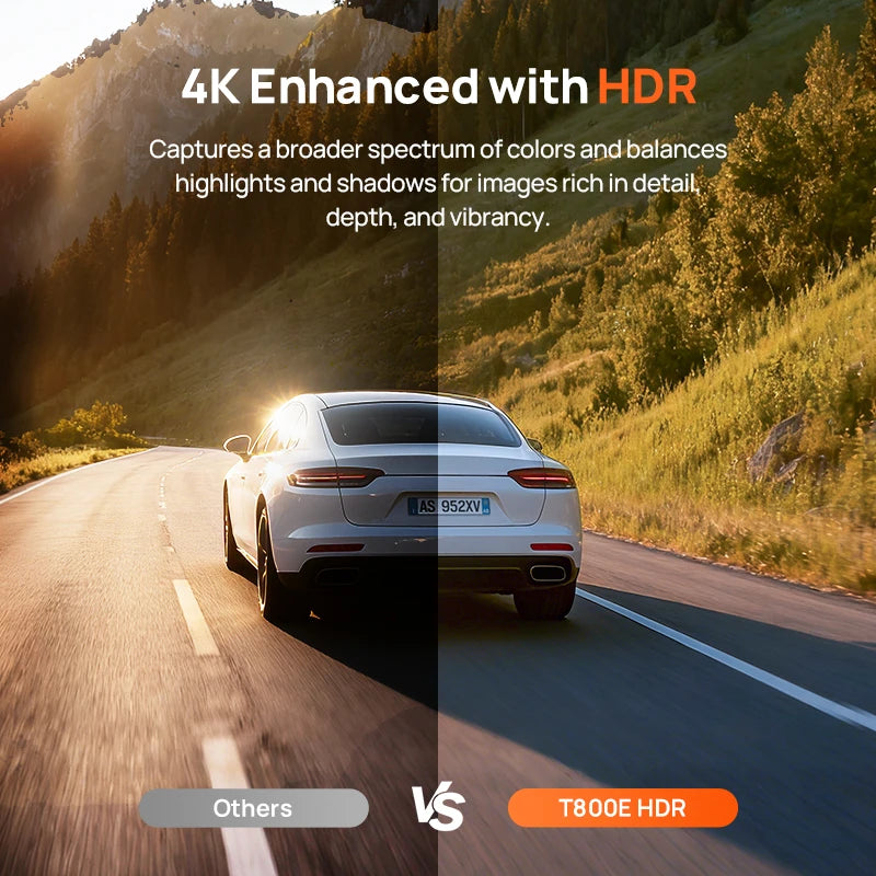 70mai 4K T800E 3-Channel Dash Cam Front Rear Interior 3-in-1 Voice Control 24H Parking Supercapacitor GPS 4K Car DVR 70mai T800E 70mai Official Store