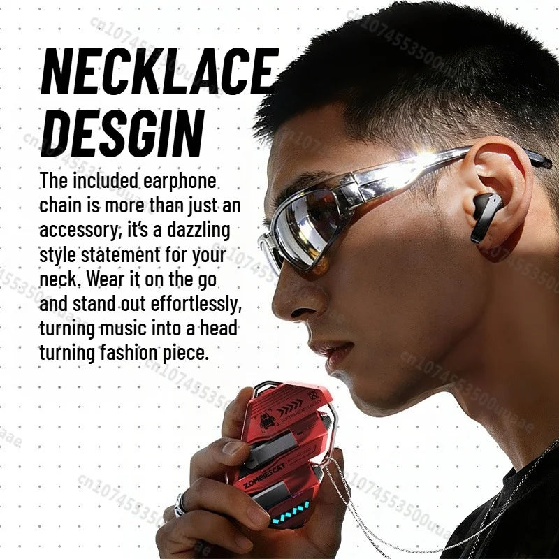 Zombies Cat B21 Alloy Bluetooth 6.0 Earbuds Real Time Ai Translation Headphone Semi In Ear TWS Wireless Earphones with Smart APP Sansui Audio Flagship Store