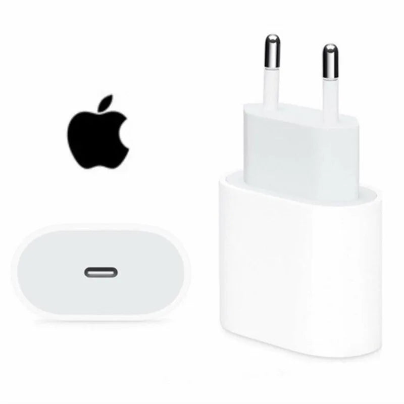 Original USB-C Power Adapter for iPhone, Type C Fast Charger, Apple Cable for iPhone 14, 13 Plus, 17, 16, 15, Mini Pro Max, 20W,