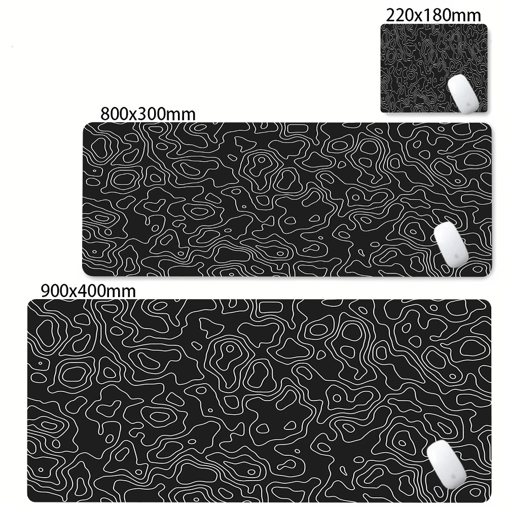 XXL Desk Mat Black And White Strata Liquid Mousepad Large Abstract Mouse Pad Gaming Deskmat With Lockedge Office Non-slip Carpet Admisitr Gaming Mouse Pad Store