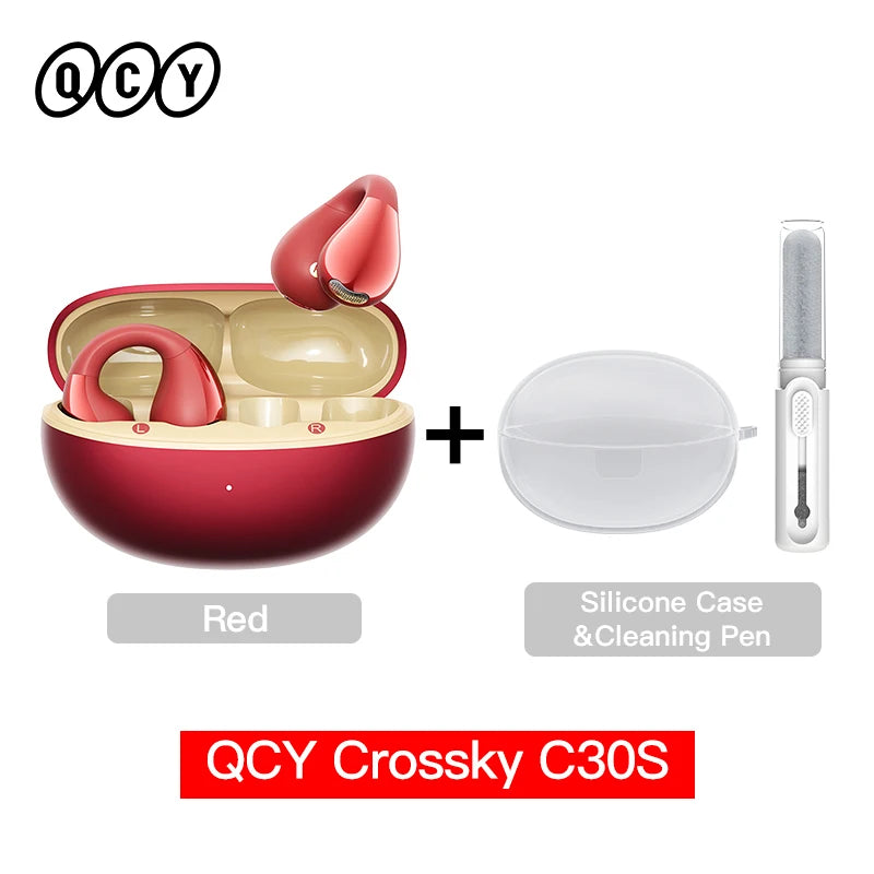 QCY Crossky C30S Clip-On Wireless Earphones Hi-Res LDAC Headphones Bluetooth 6.0 Dual-Magnet Driver Headsets 40H Sports Earbud QCY Factory Store