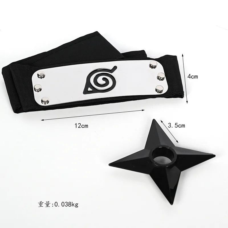 Ninja Set Combination Assembly Flag Maple Roleplaying Kakashi Gloves Kunai Forehead Protector Bandana Performance Costume cos school party Store