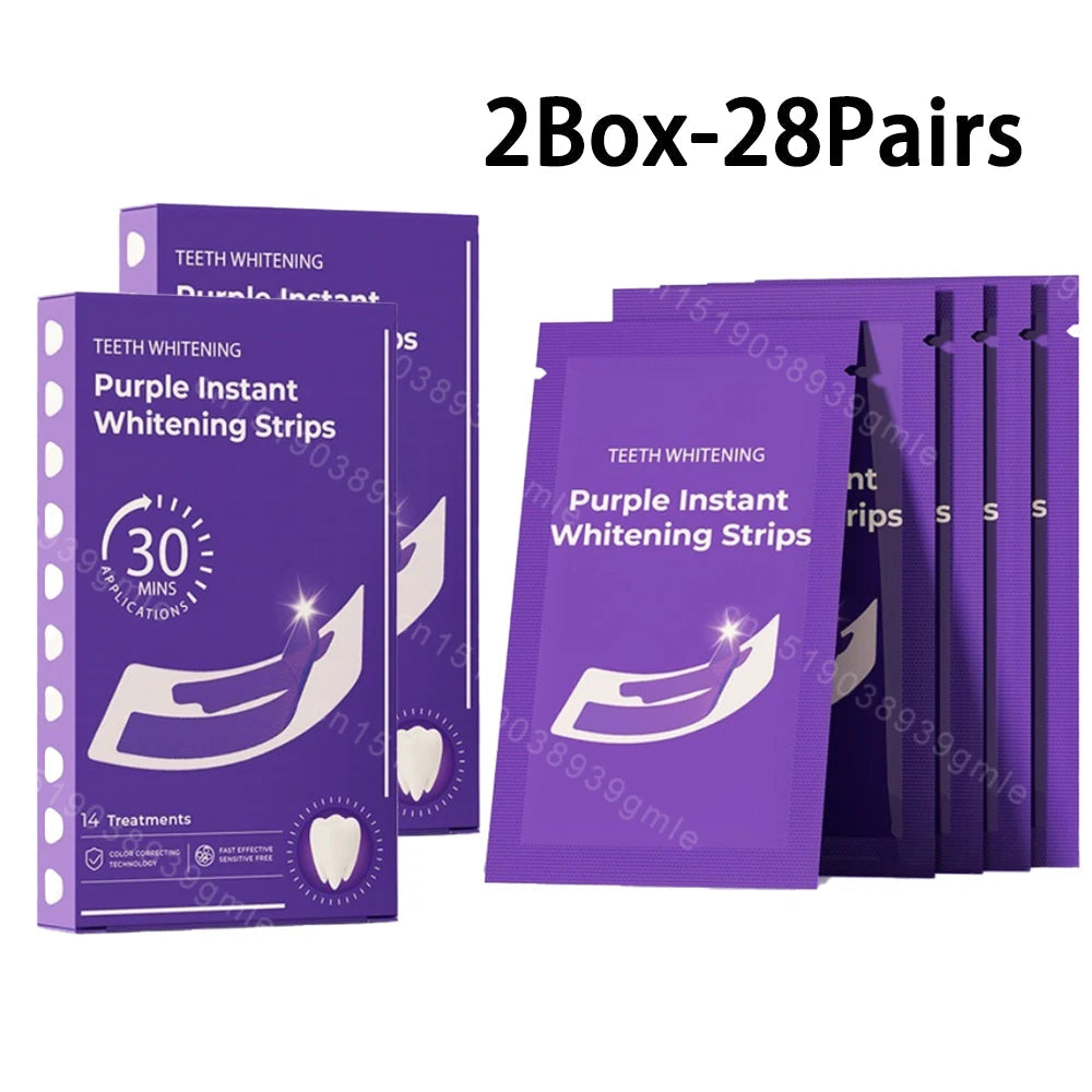 Purple Teeth Whitening Strip No Sensitive Teeth Bleaching Strip Colour Corrector Instant Teeth Clean Strip,At-Home Teeth Whiter MERALL Beauty Store