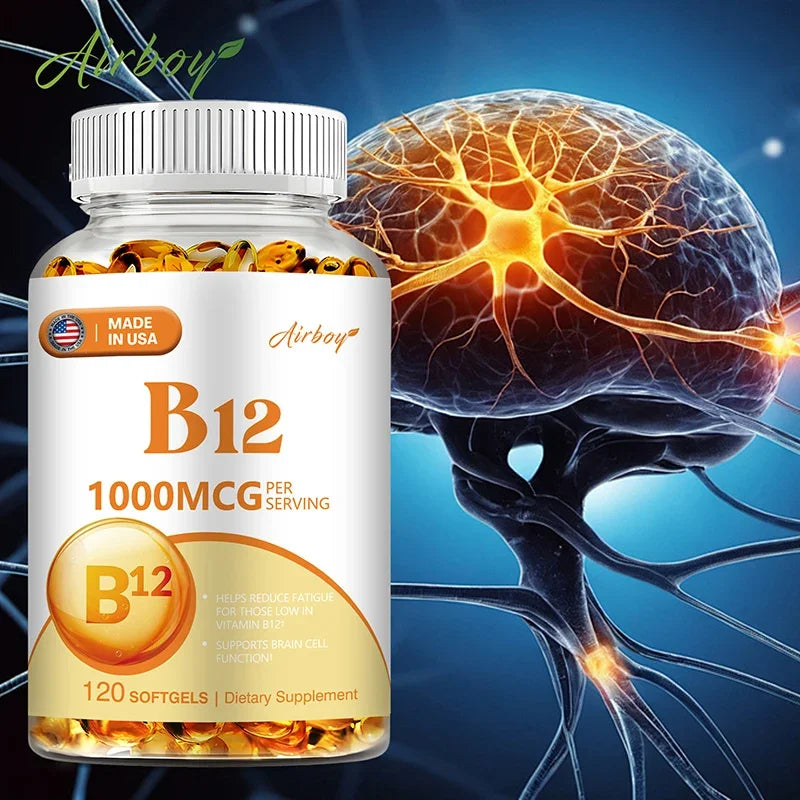 Vitamin B12 - for Mood, Brain, Nervous System, Energy, Metabolism, Relieve Fatigue, Heart Health Charm Alliance Store