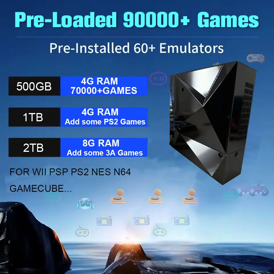 NEW 2TB Pico8 Retro Game Console Loaded 70000+ Games for Wii PS2 DC PSP GAMECUBE Plug-and-Play On TV Windows 11 Children's Gift LZAKMR Discount Store