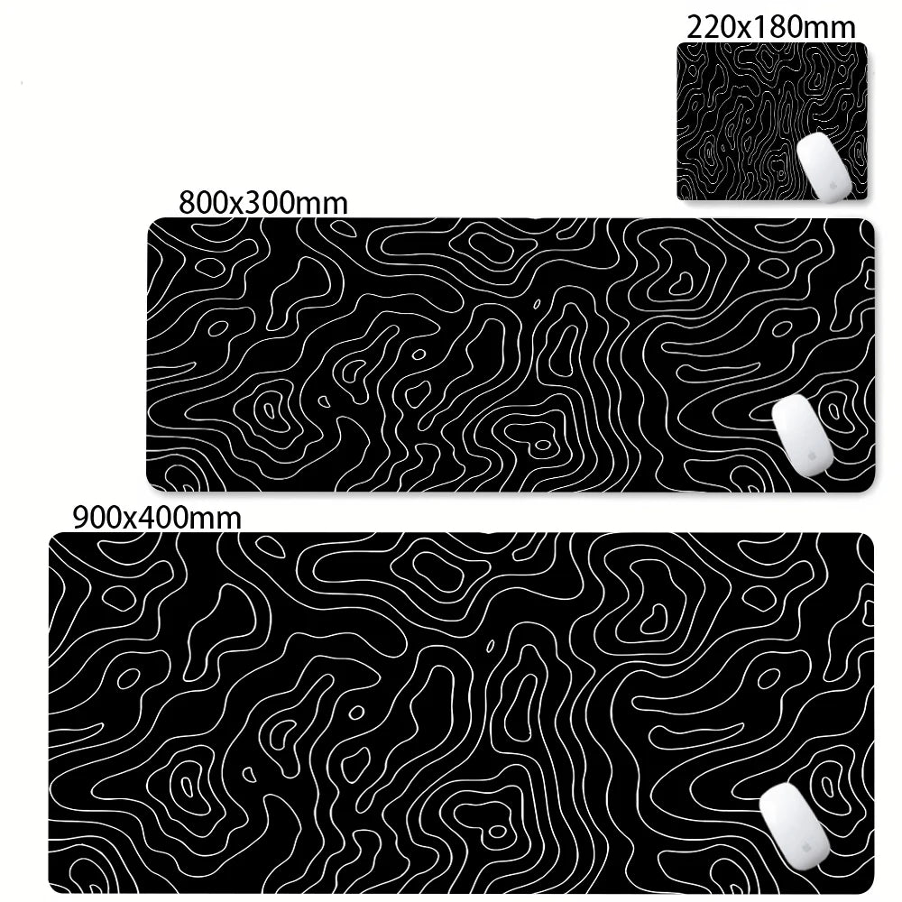 XXL Desk Mat Black And White Strata Liquid Mousepad Large Abstract Mouse Pad Gaming Deskmat With Lockedge Office Non-slip Carpet Admisitr Gaming Mouse Pad Store