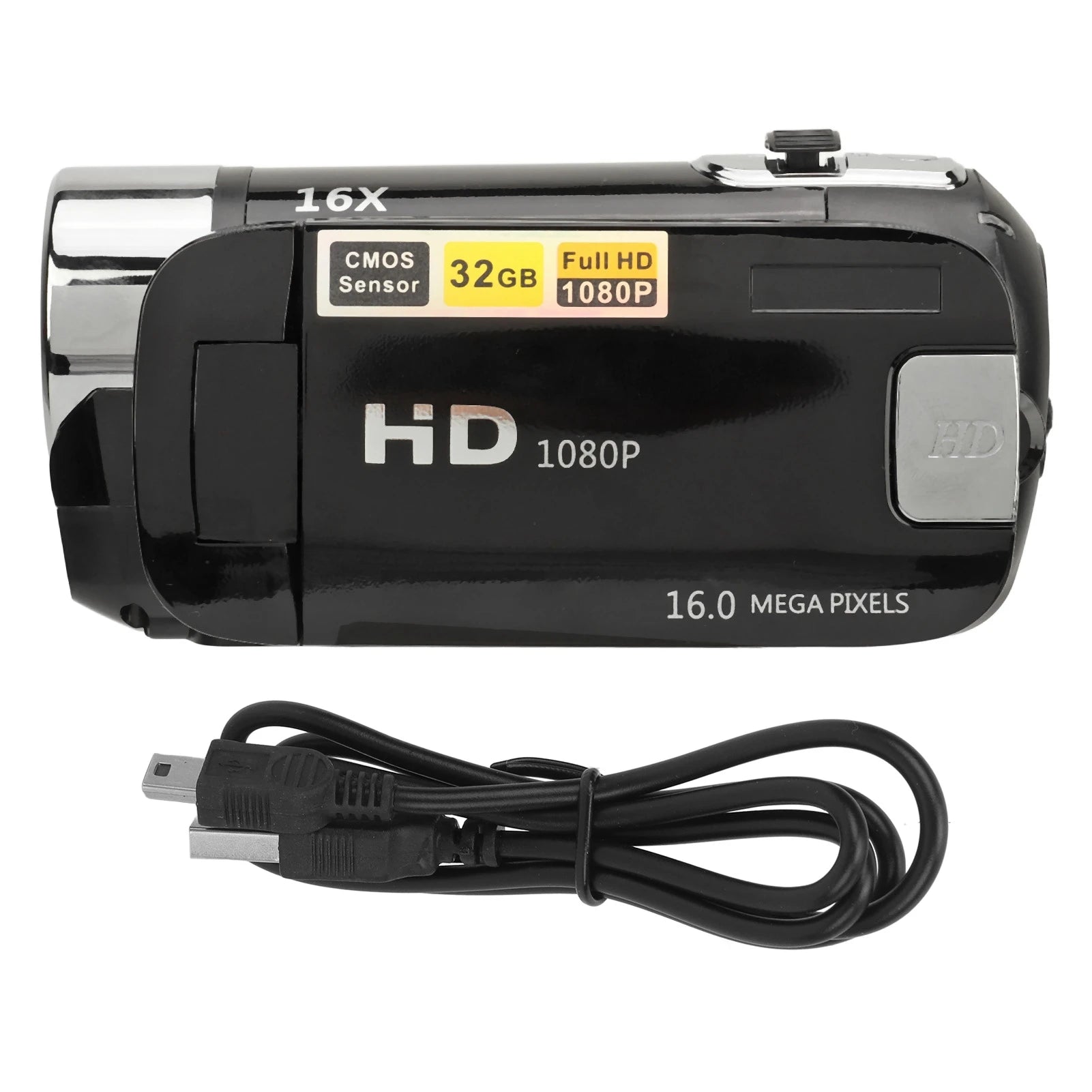 D90 1080P 16MP Digital Camera 2.4 Inch Rotatable Screen Camcorder 16X Zoom HD Video Recorder with Fill Light new Shop1103677655 Store