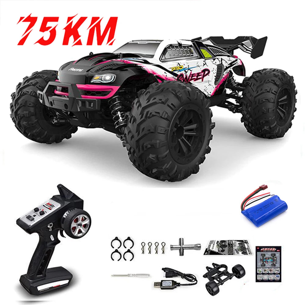 1:16 75KM/H or 50KM/H 4WD RC Car with LED Remote Control Cars High Speed Drift Monster Truck for Kids Vs Wltoys 144001 Toys DISHUO Official Store
