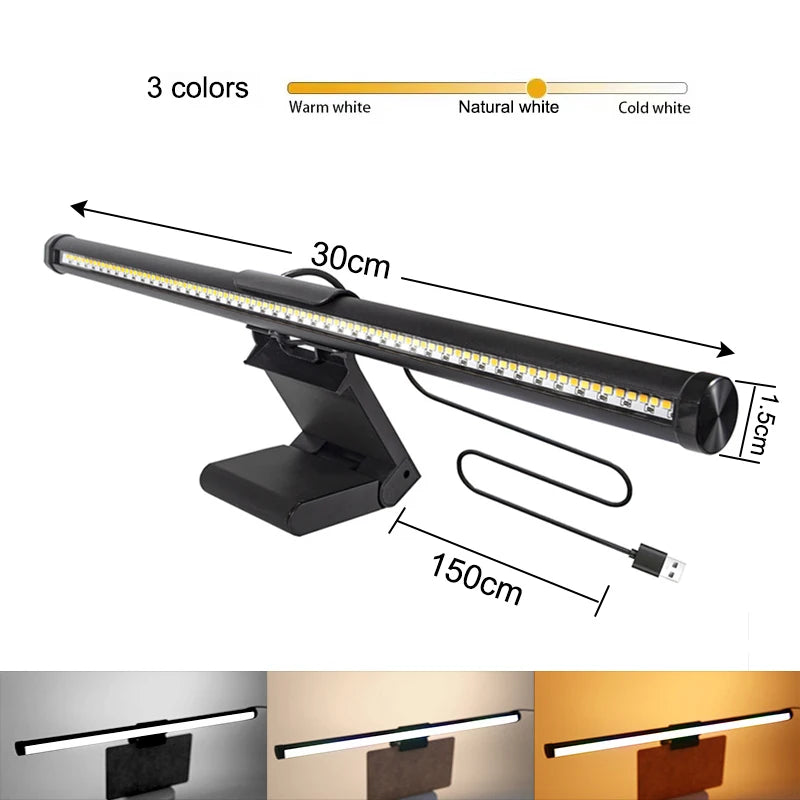 Monitor Light Bar LED Computer Screen Hanging Lights RGB Atmosphere Table Lamp for Work Study Read Gaming Stepless Dimmable FEICAN LED Store