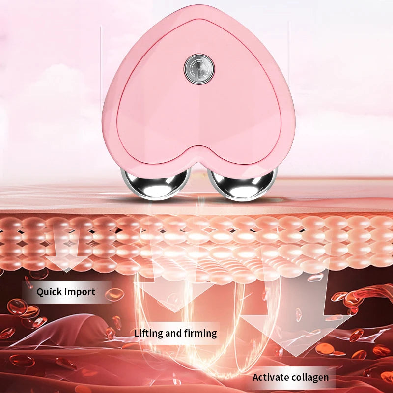 3D Microcurrent Electric Face Massager Lift Roller Mini Facial Lifting Device Sonic Vibration Skin Tighten Massage Beauty Care KEMOKO Beauty Store
