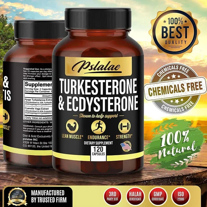 TURKESTERONE & ECDYSTERONE Extracts - Improves Male Performance, Endurance, Motivation, Focus & Muscle Mass Nutritional Supplements Store