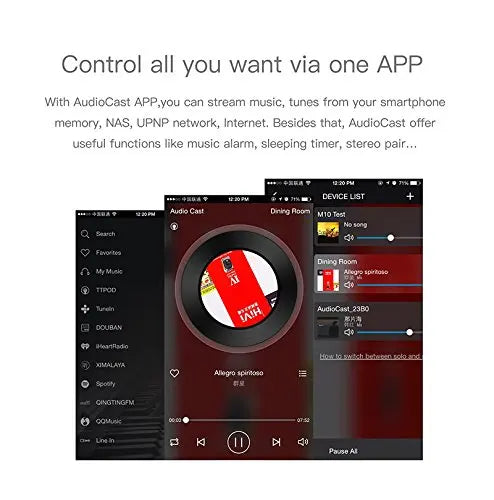 Wireless Wifi Music Audio Streamer Receiver Audiocast Ieast pPlay M5 DLNA For Airplay Audio Music Adapter Multi Room Streams Egolden Exclusive Store