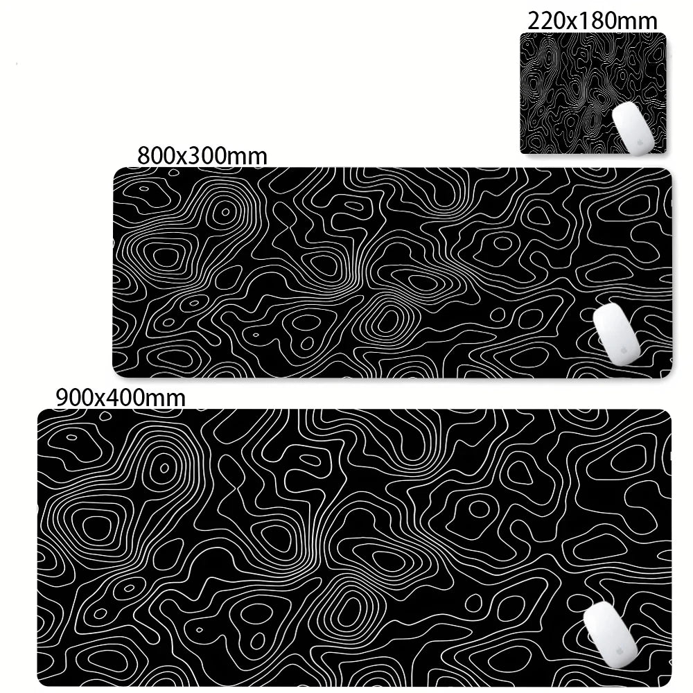 XXL Desk Mat Black And White Strata Liquid Mousepad Large Abstract Mouse Pad Gaming Deskmat With Lockedge Office Non-slip Carpet Admisitr Gaming Mouse Pad Store