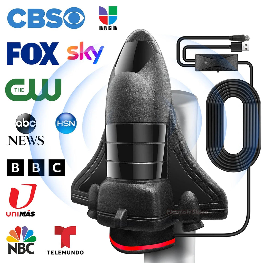 TV Antenna Indoor for Local Channels,1200 Miles Long Range TV Antenna for Smart TV and All Older TV's Supports 4K 8K HD VHF UHF FUYUMY Store