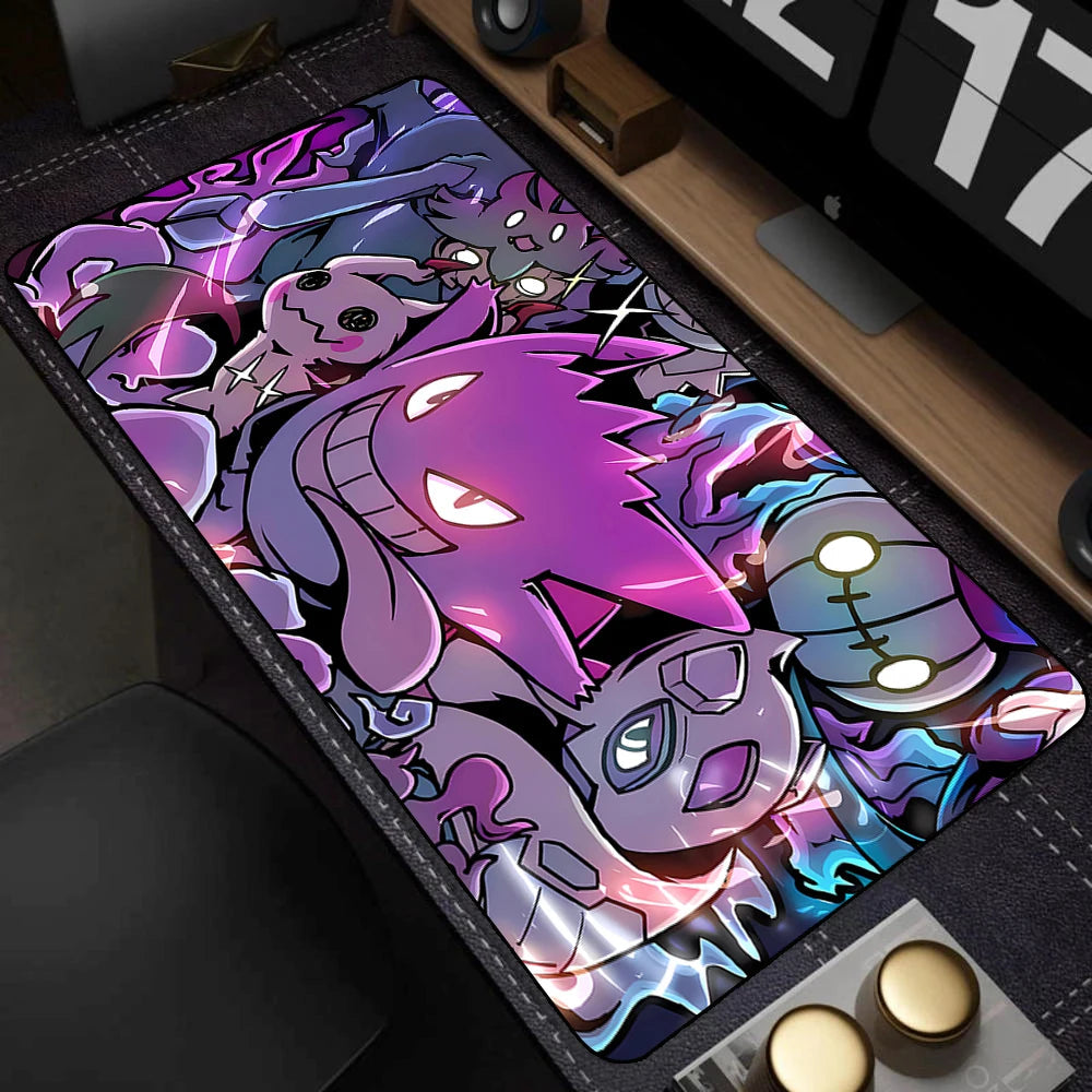Colorful Gaming Keyboard Rug Laptop Japan Cool Anime Mouse Pad XXL Black P-pokemon Desk Mat PC G-gengar Gamer Cabinet Mousepad DQHANVE Mouse Pad Store