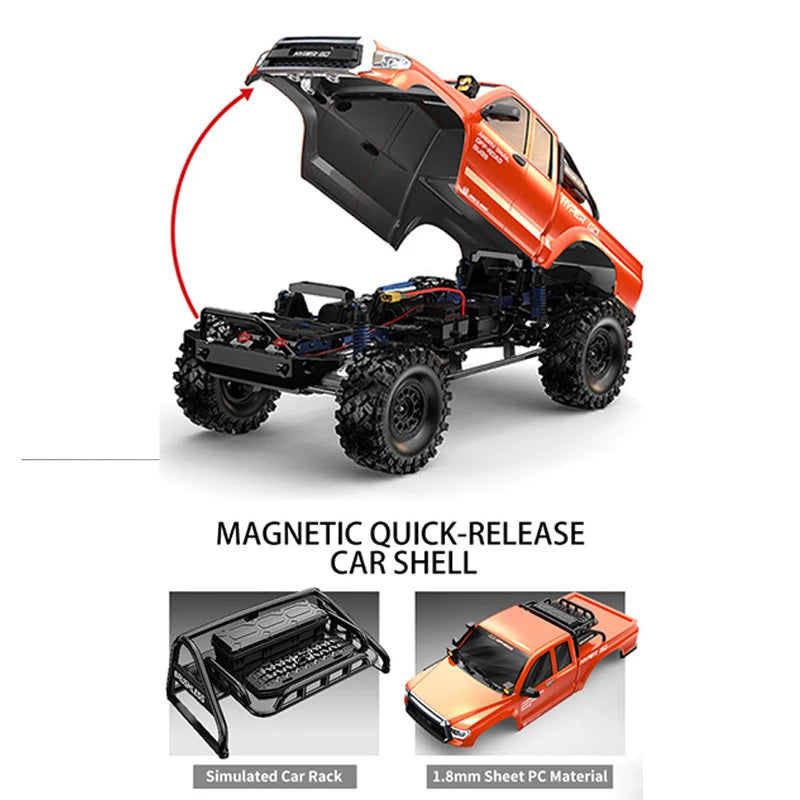 MJX H8E 1:8 RC Car Brushless 4wd HYPER GO H8E 25km/h Off Road Climbing Car with High Low Speed Differential Lock Adults Toys Global Remote Control Franchise Store