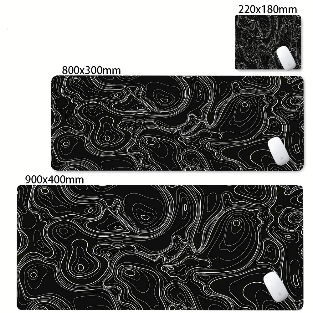XXL Desk Mat Black And White Strata Liquid Mousepad Large Abstract Mouse Pad Gaming Deskmat With Lockedge Office Non-slip Carpet Admisitr Gaming Mouse Pad Store