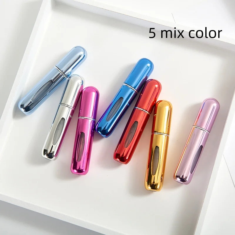 1/3/5/10pcs travel Leak portable mini perfume bottle with Bottom Fill Function aluminum refillable 5ml spray bottle Jasibadan Store Store