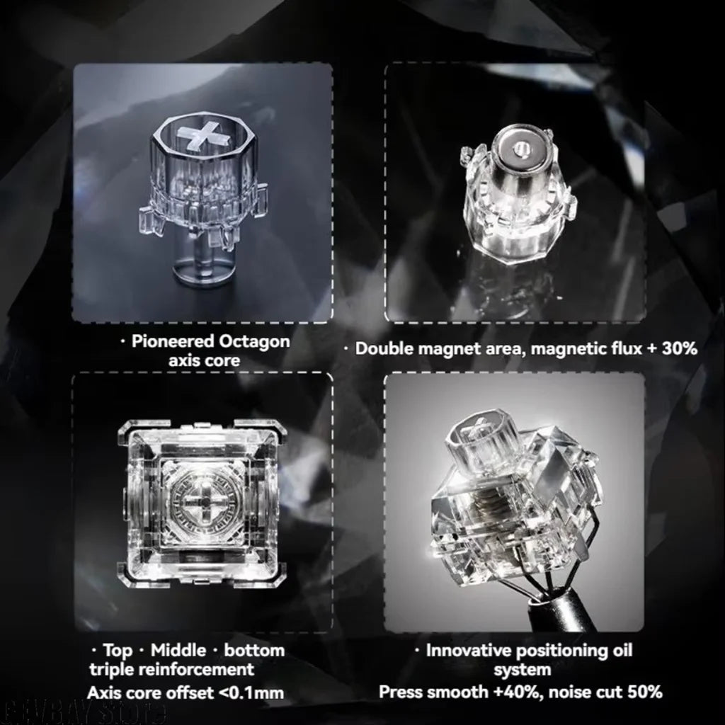 WS Wuque Studio Babao Magnetic Switch Diamond Series for Magnetic Keyboard Gaming High Transmittance RGB for EV63 Ace68 Made68 The Powerpuff Girls Switch Store Store