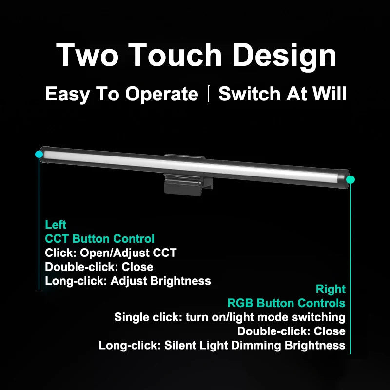 Monitor Light Bar LED Computer Screen Hanging Lights RGB Atmosphere Table Lamp for Work Study Read Gaming Stepless Dimmable FEICAN LED Store