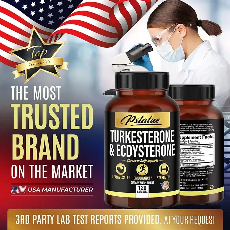TURKESTERONE & ECDYSTERONE Extracts - Improves Male Performance, Endurance, Motivation, Focus & Muscle Mass Nutritional Supplements Store