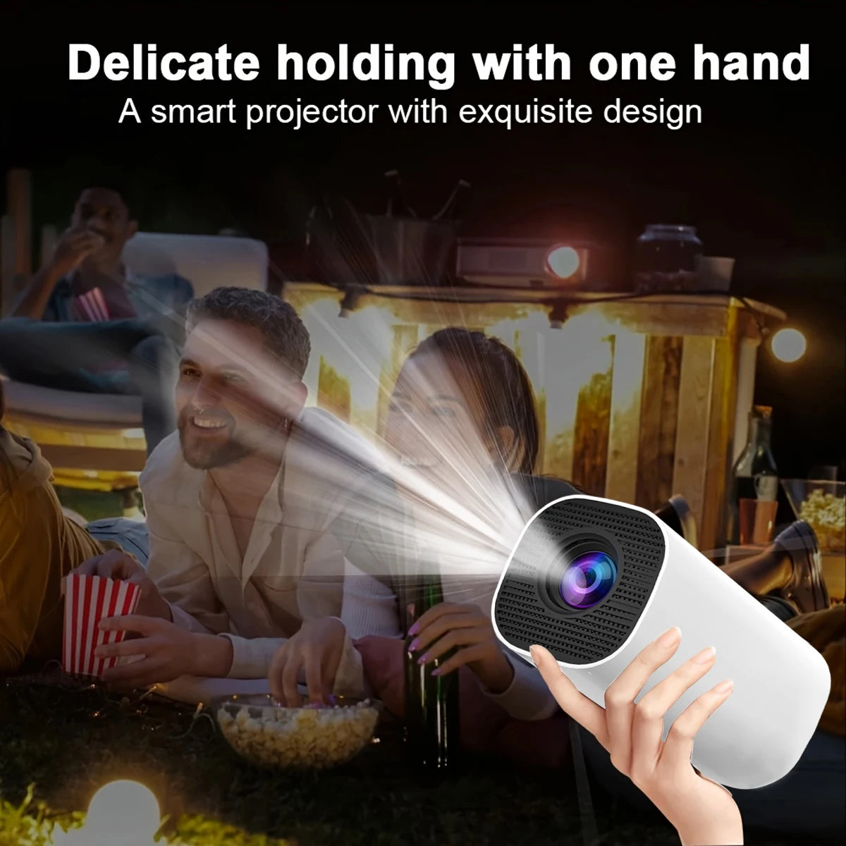New Portable Projector With WiFi 6 And Wireless 5.0, Native 720P Support 4K Smart Projector, Adjustable Screen, 180° Rotation, B Uwecan Store