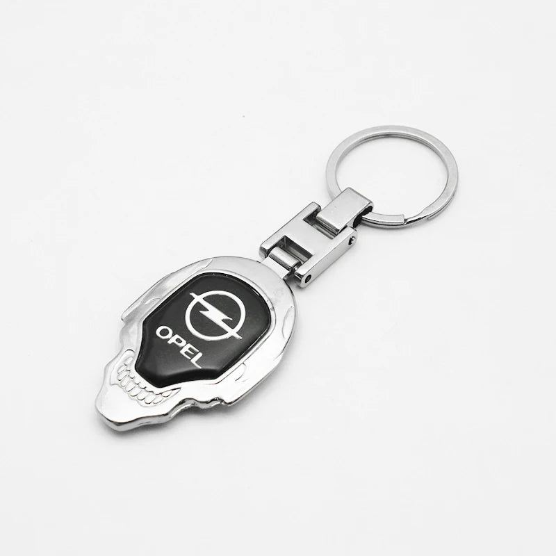 Metal/Leather Car Keychain Badge Emblem For Opel Astra Grandland Corsa Mokka Frontera Insignia Zafira Key Chain Rings Accessorie Tesla Auto Parts Wholesale Store