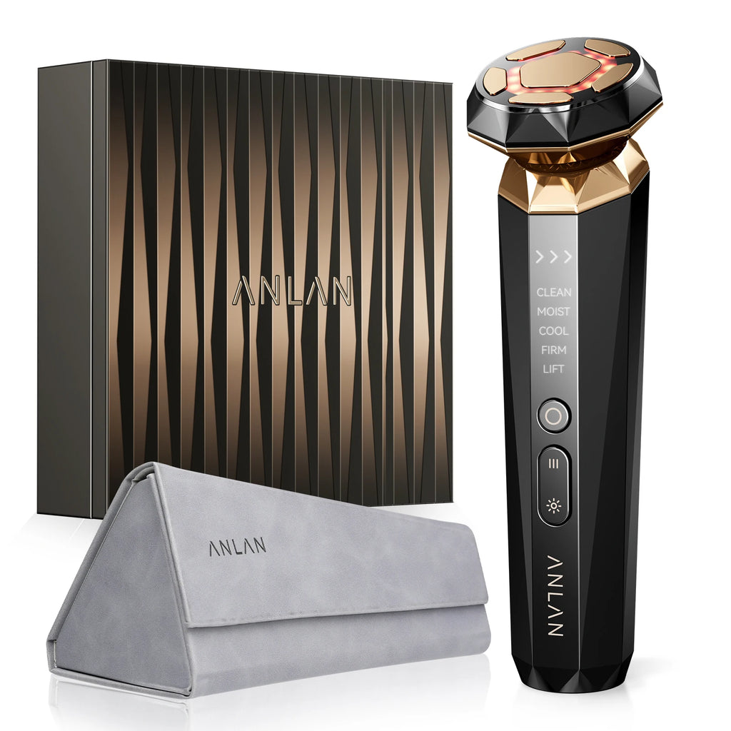 ANLAN Multifunction Skincare Device Pro 18K Gold Face Radio Frequency With Hot Cold EMS Facial Lifting Beauty Skin Care Massager Anlan Official Store