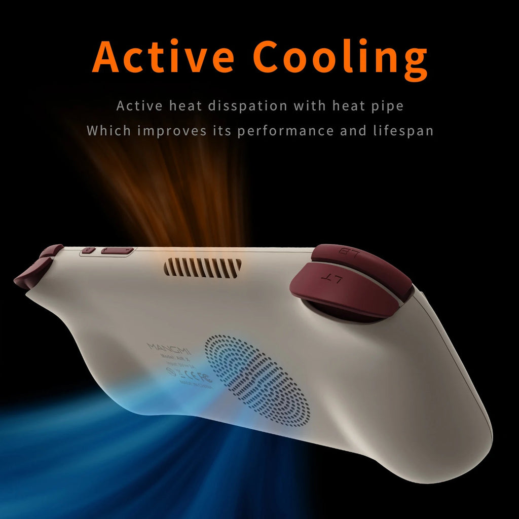MANGMI AIR X Handheld Game Console Qualcomm Snapdragon 662 5.5'' Touchscreen Android 14 Active Cooling Fan 15W Fast Charging RGB Ampown Store
