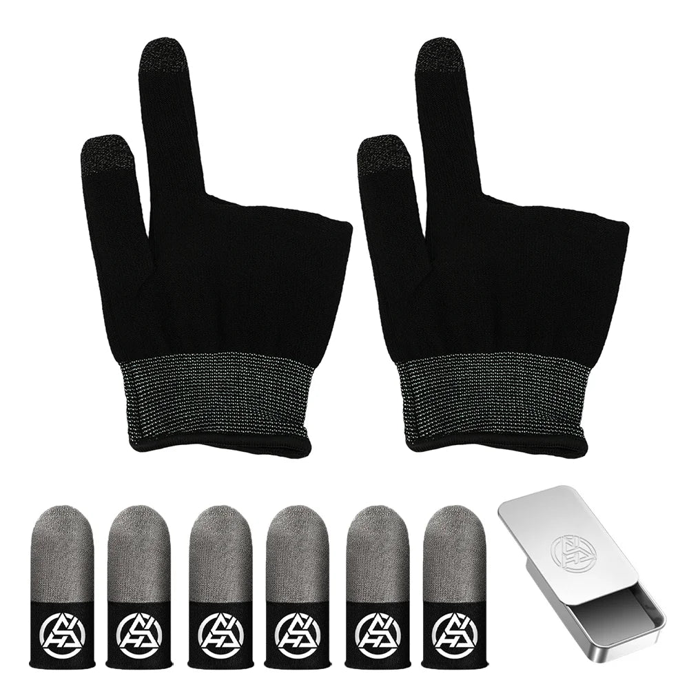 Sweat-Proof Game Gloves Luminous Finger Sleeve Breathable Finger Cots Cover Sensitive Mobile Touch Glove for PUBG Phone Games Exploring 3C Store
