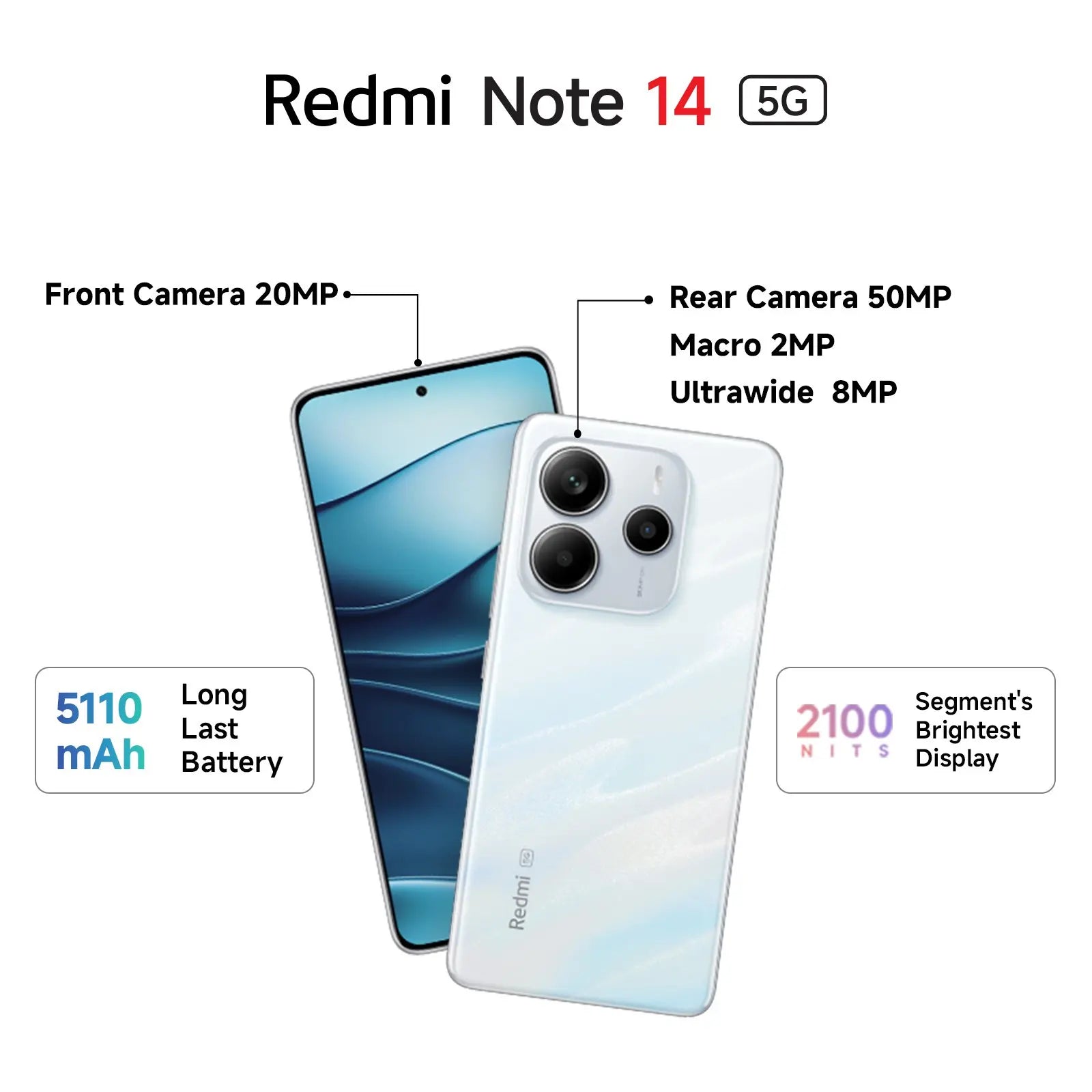 Global Version Xiaomi Redmi Note 14 5G Smartphone 50MP Camera MTK Dimensity 7025-Ultra 45W Charging 6.67" 120Hz Display IP64 Xiaomi Mi - Global Store
