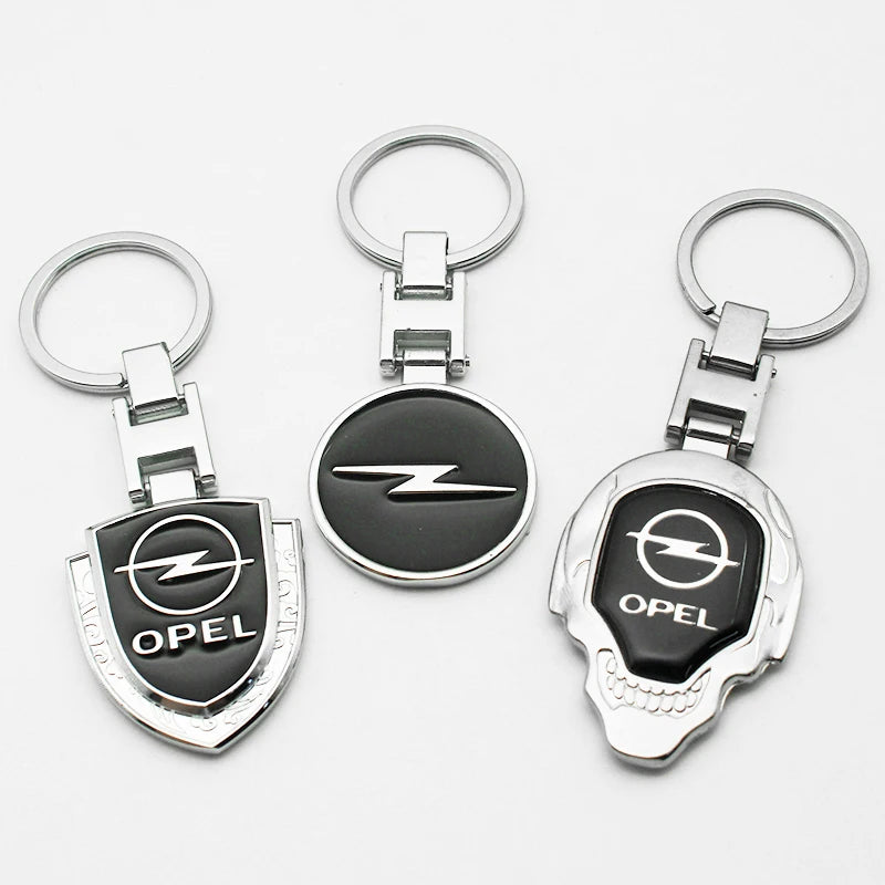 Metal/Leather Car Keychain Badge Emblem For Opel Astra Grandland Corsa Mokka Frontera Insignia Zafira Key Chain Rings Accessorie Tesla Auto Parts Wholesale Store